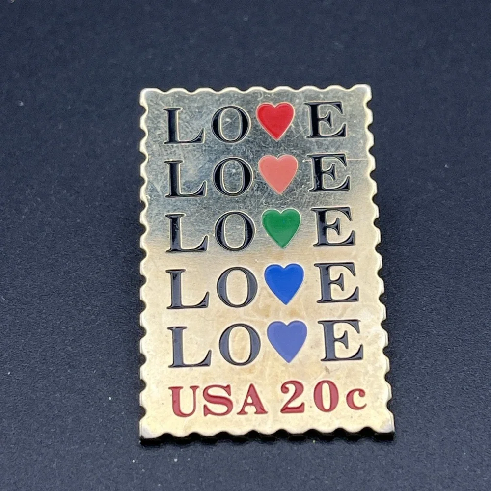 USPS‎ United States Postal Service Stamp Love Hearts Lapel Hat Pin
